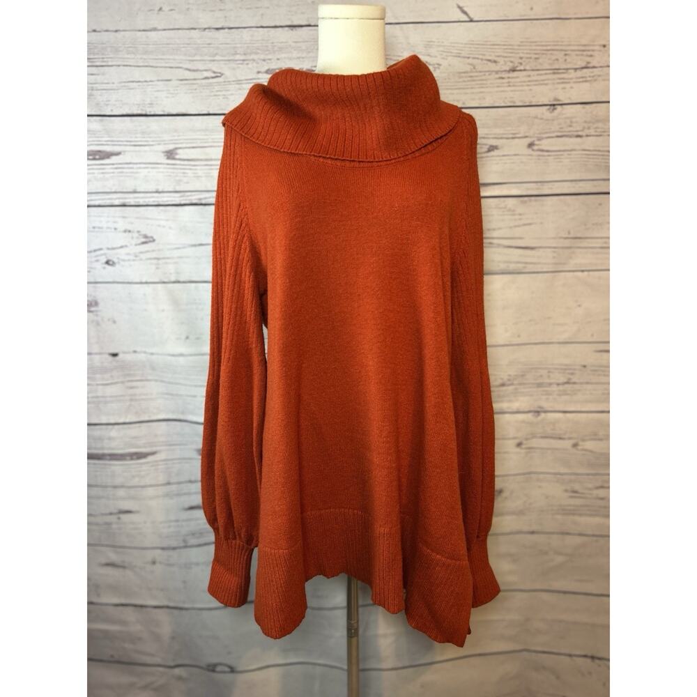 Anthropologie Women’s Size Medium Cowl Neck Tunic Sweater Ballon Sleeve Sweater